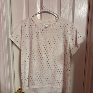 QOS White Polka Dot T-Shirt